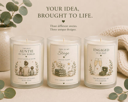 Personalised Candle, Create Your Own Custom Candle, Bespoke Gift, Unique Personalised Gift, Customised Candle