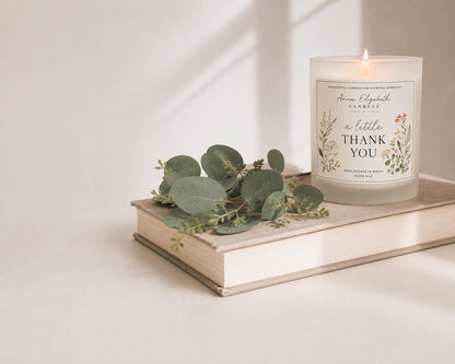 Thank You Candle, Thank You Gift, Appreciation Gift, Handmade Candle, Gift for Her, Olive Wax Candle, Hand Poured in Wales