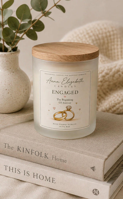 Engagement Candle, Engagement Gift, Newly Engaged Gift, Bride to Be Gift, Congratulations Gift, Wedding Gift, Handmade Candle
