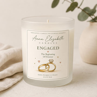 Engagement Candle, Engagement Gift, Newly Engaged Gift, Bride to Be Gift, Congratulations Gift, Wedding Gift, Handmade Candle