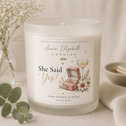 Engagement Gift, She Said Yes Candle, Newly Engaged Gift, Bride to Be Gift, Engagement Candle, Congratulations Gift for Couple