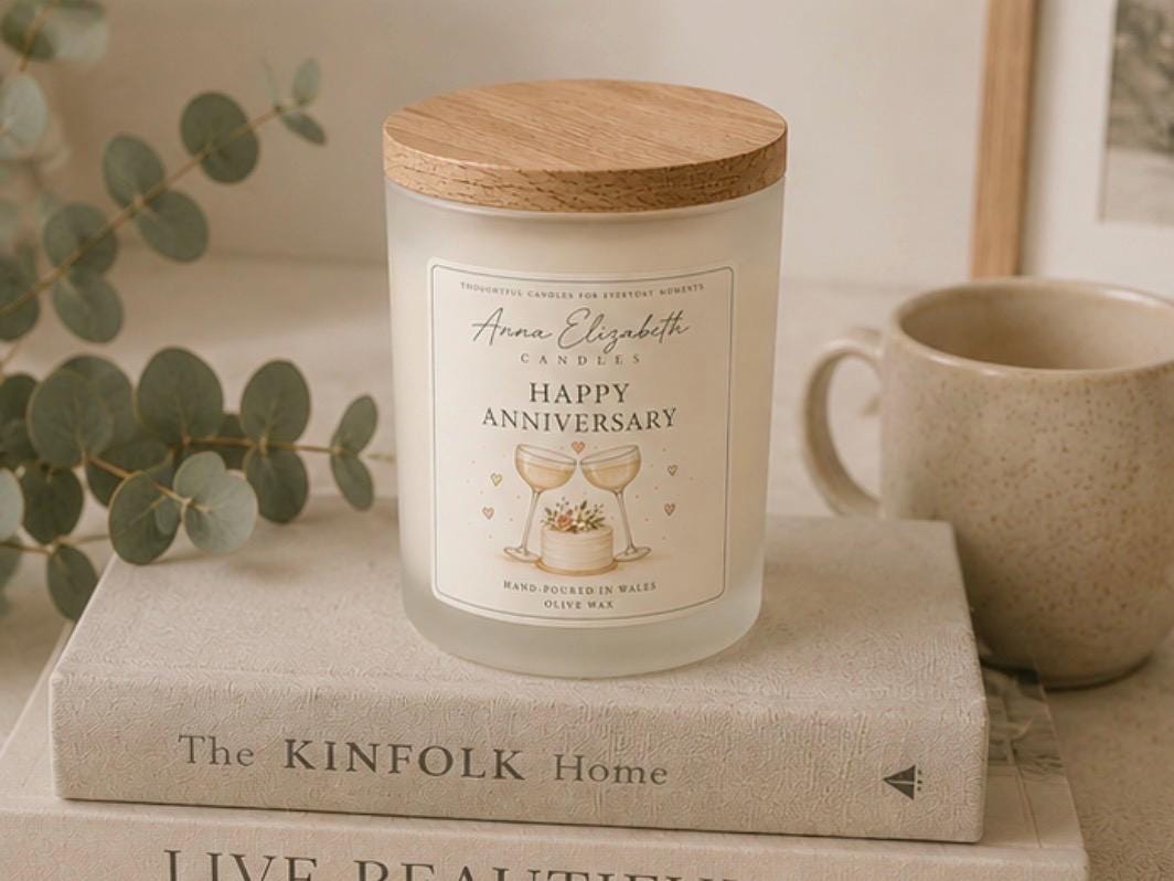 Anniversary Candle, Anniversary Gift for Couple, Wedding Anniversary Gift, Gift for Wife, Gift for Husband, Happy Anniversary Gift