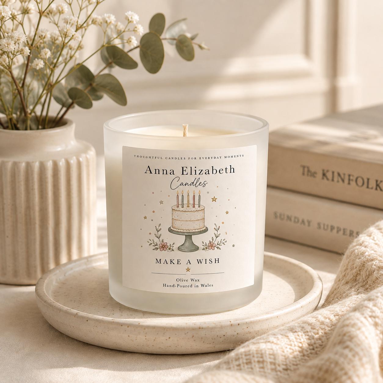Birthday Candle, Birthday Gift for Her, Make a Wish Candle, Best Friend Birthday Gift, Handmade Candle, Olive Wax Candle