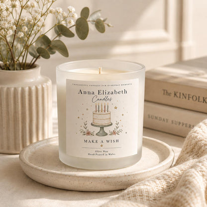 Birthday Candle, Birthday Gift for Her, Make a Wish Candle, Best Friend Birthday Gift, Handmade Candle, Olive Wax Candle