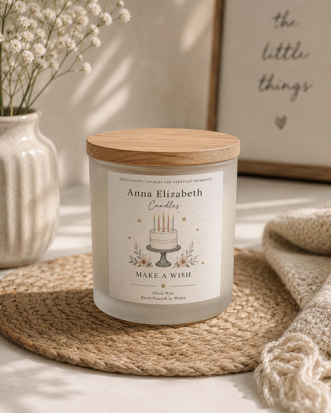 Birthday Candle, Birthday Gift for Her, Make a Wish Candle, Best Friend Birthday Gift, Handmade Candle, Olive Wax Candle
