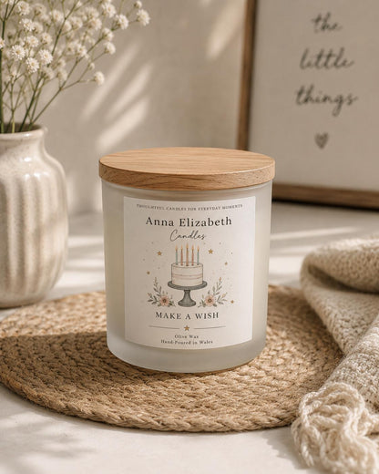 Birthday Candle, Birthday Gift for Her, Make a Wish Candle, Best Friend Birthday Gift, Handmade Candle, Olive Wax Candle