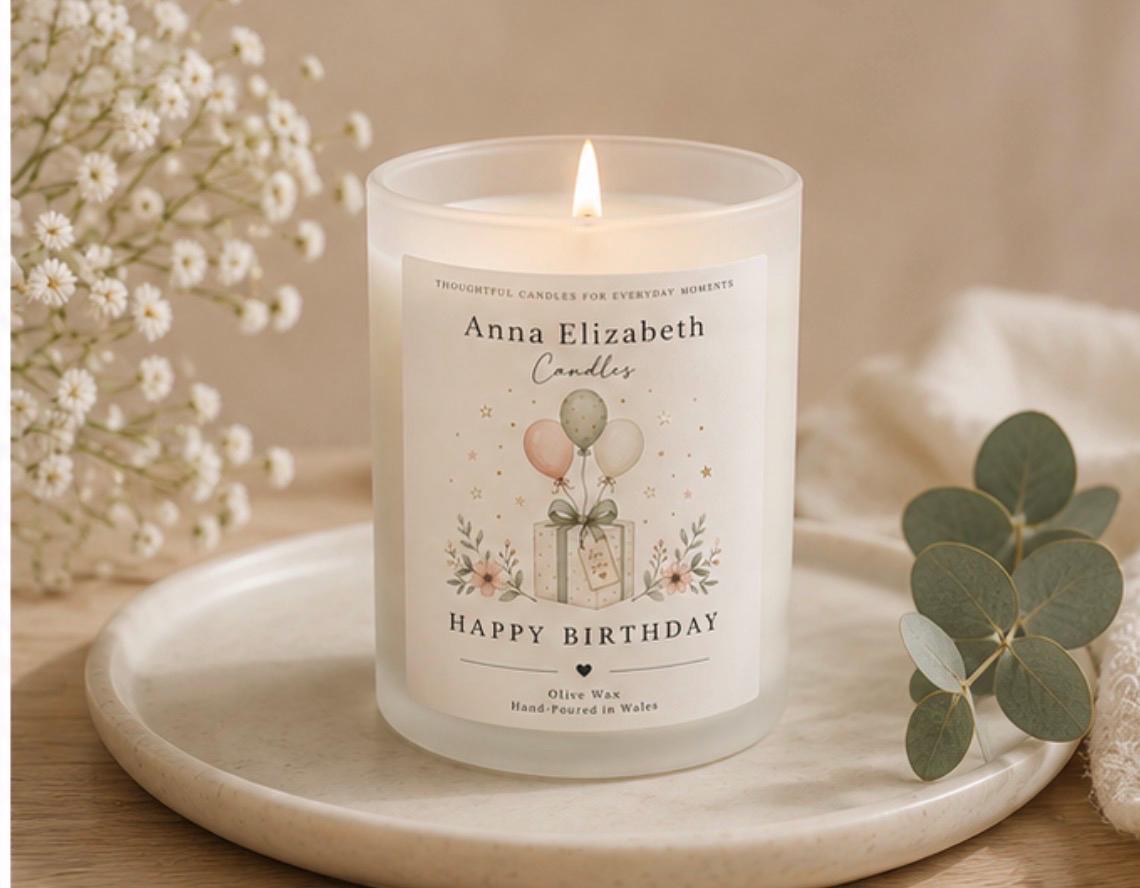 Happy Birthday Candle, Birthday Gift for Her, Birthday Candle Gift, Gift for Best Friend, Sister Birthday Gift, Handmade Candle