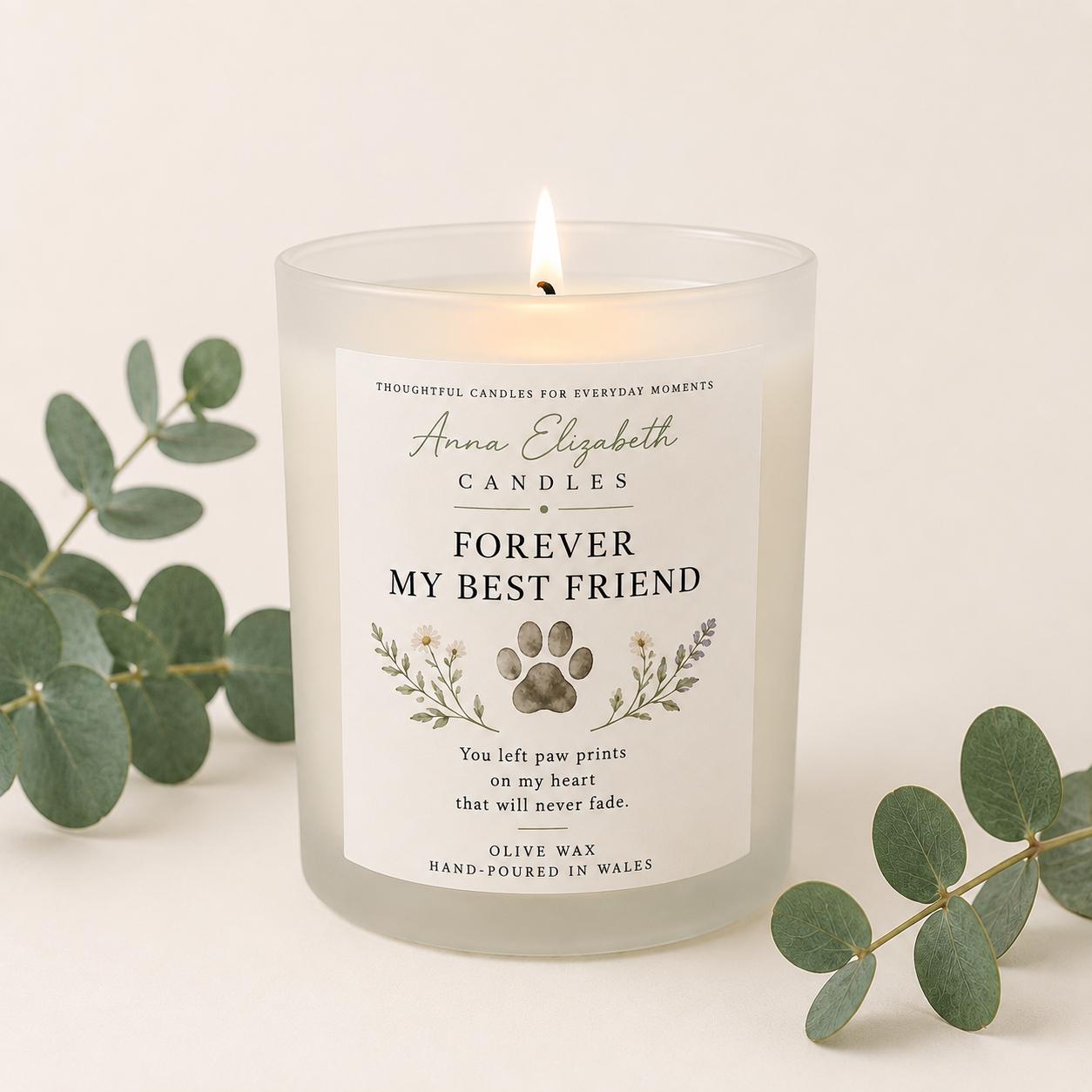 Pet Memorial Candle, Pet Loss Gift, Dog Memorial Gift, Cat Memorial Gift, Pet Bereavement Gift, Sympathy Candle, Forever My Best Friend
