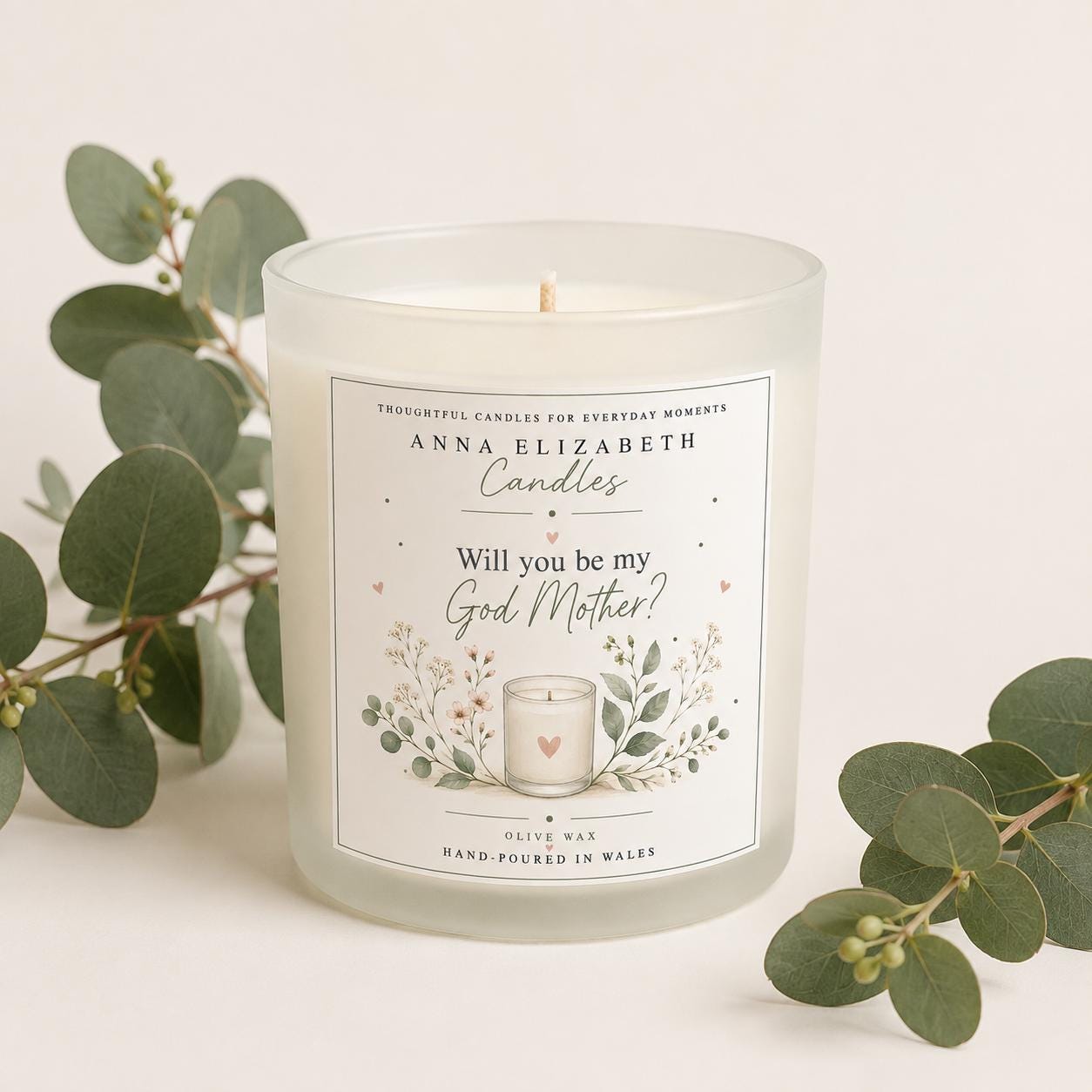 Will You Be My Godmother Gift, Godmother Proposal Candle, Godmother Gift, Godmother to Be Gift, Christening Gift, Baptism Gift