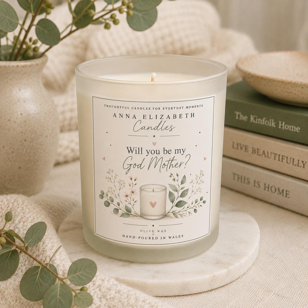 Will You Be My Godmother Gift, Godmother Proposal Candle, Godmother Gift, Godmother to Be Gift, Christening Gift, Baptism Gift