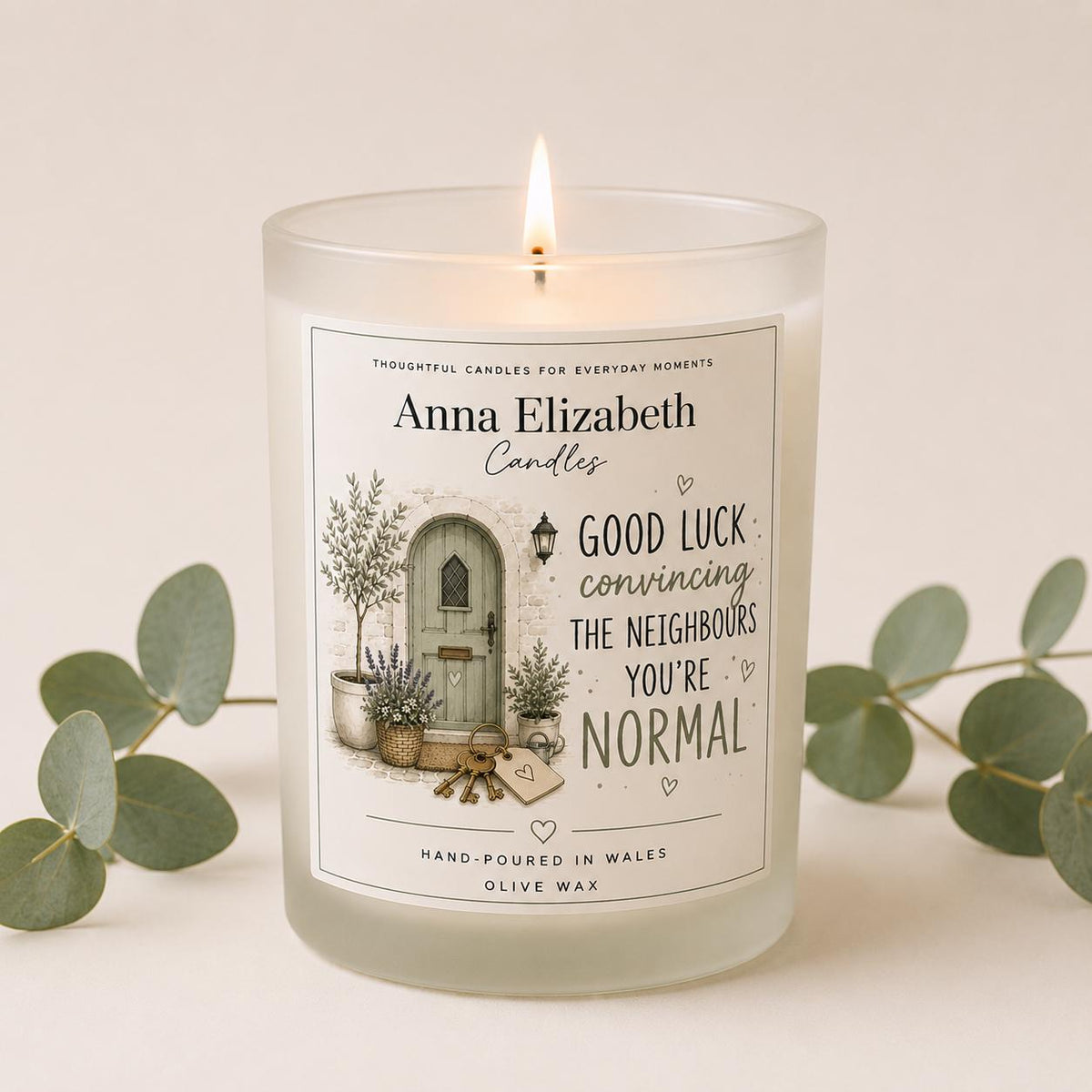 Funny New Home Candle, Housewarming Gift, New House Gift, Funny Moving Gift, New Home Gift for Friend, Neighbour Candle, Olive Wax Candle