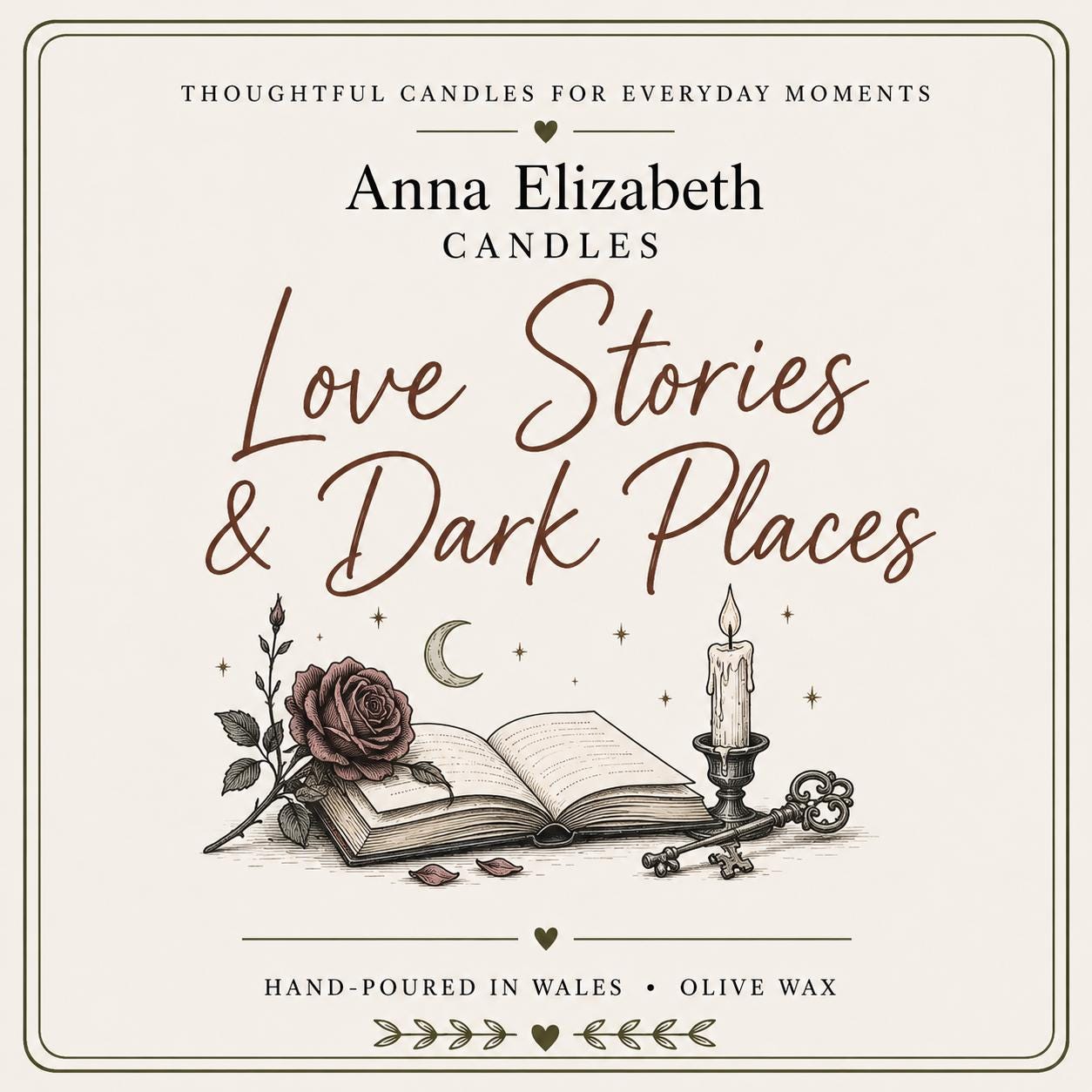 Gothic Romance Candle | Book Lover Gift | Love Stories & Dark Places | Gift for Readers | Bookish Candle | Dark Romance Gift