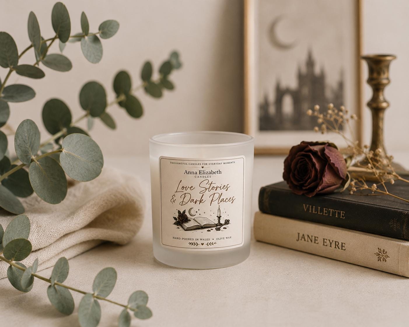 Gothic Romance Candle | Book Lover Gift | Love Stories & Dark Places | Gift for Readers | Bookish Candle | Dark Romance Gift