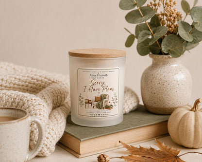 Sorry I Have Plans Candle, Homebody Gift, Introvert Gift, Cosy Autumn Candle, Funny Candle Gift, Autumn Gift for Her