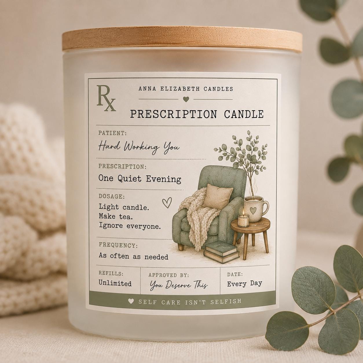 Prescription Candle, Custom Candle Gift, Funny Personalised Gift, Birthday Gift for Her, Teacher Gift, Mum Gift, New Home Candle
