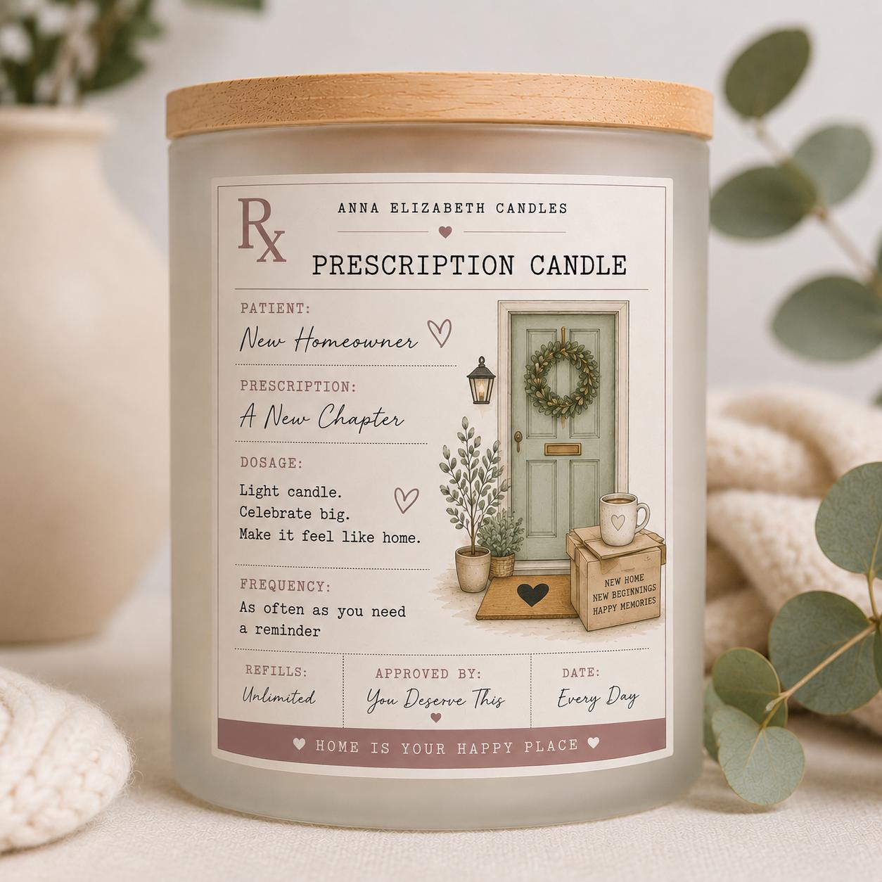 Prescription Candle, Custom Candle Gift, Funny Personalised Gift, Birthday Gift for Her, Teacher Gift, Mum Gift, New Home Candle