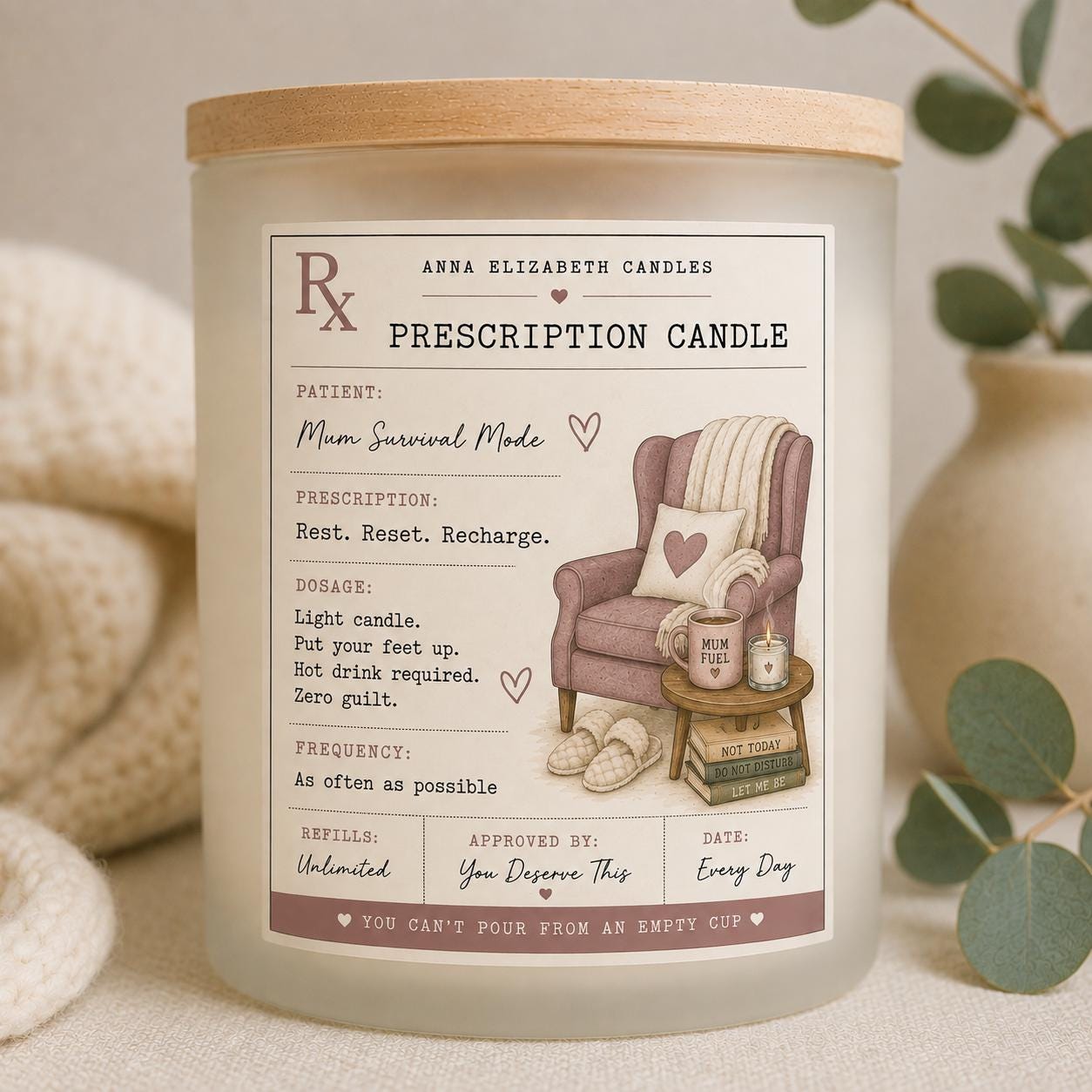 Prescription Candle, Custom Candle Gift, Funny Personalised Gift, Birthday Gift for Her, Teacher Gift, Mum Gift, New Home Candle