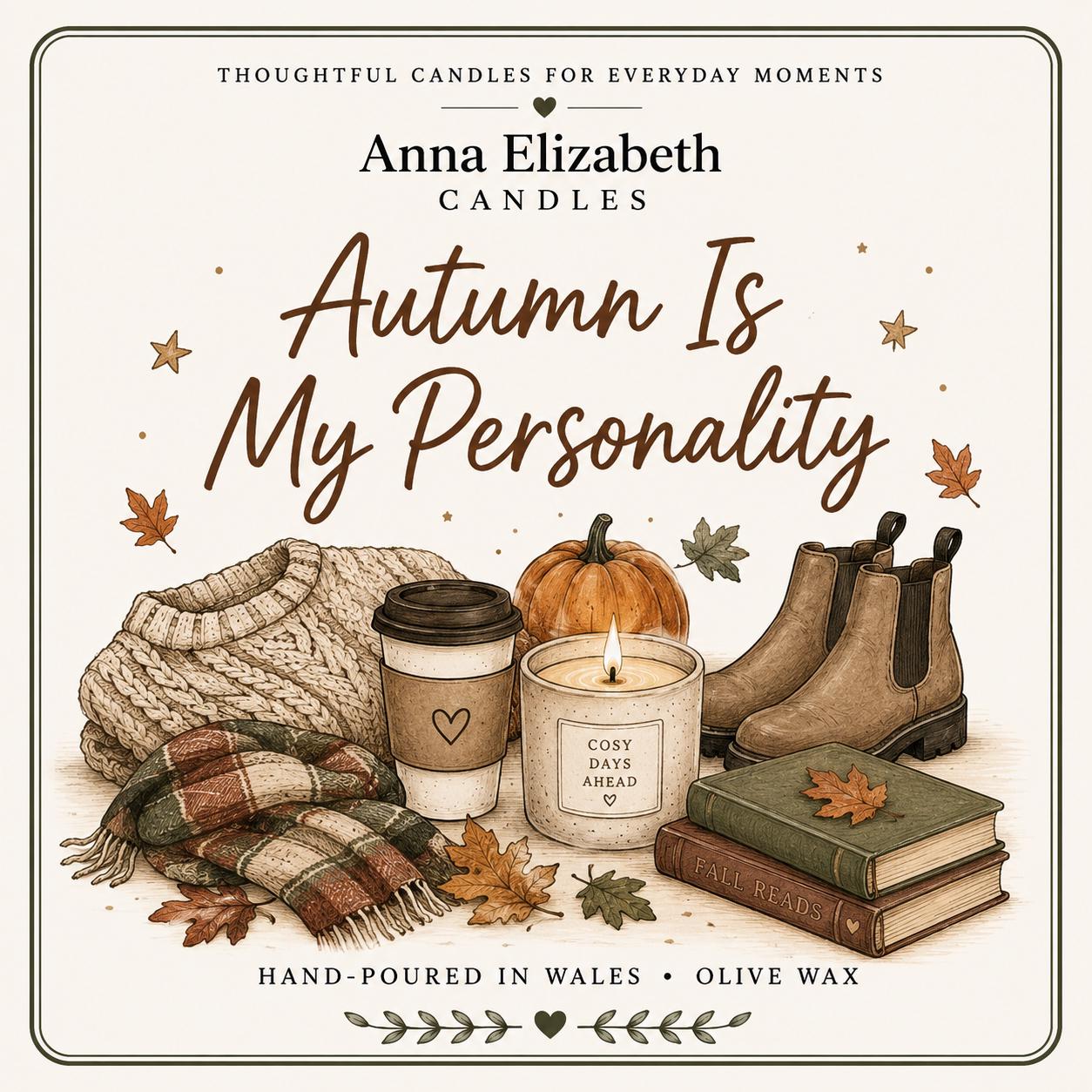 Autumn Is My Personality Candle, Autumn Candle, Autumn Lover Gift, Cosy Candle, Autumn Gift for Her, Pumpkin Season Gift, Cosy Home Gift