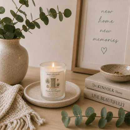 Welsh New Home Candle, Cartref Newydd Hapus Candle, Happy New Home Gift, Welsh Housewarming Gift, New Home Present