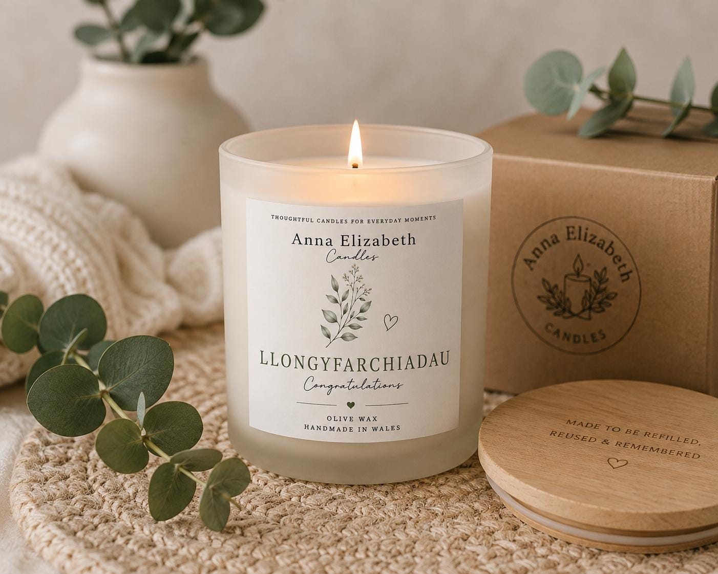 Llongyfarchiadau Candle, Welsh Congratulations Gift, Welsh Candle, Congratulations Gift for Her, Handmade in Wales