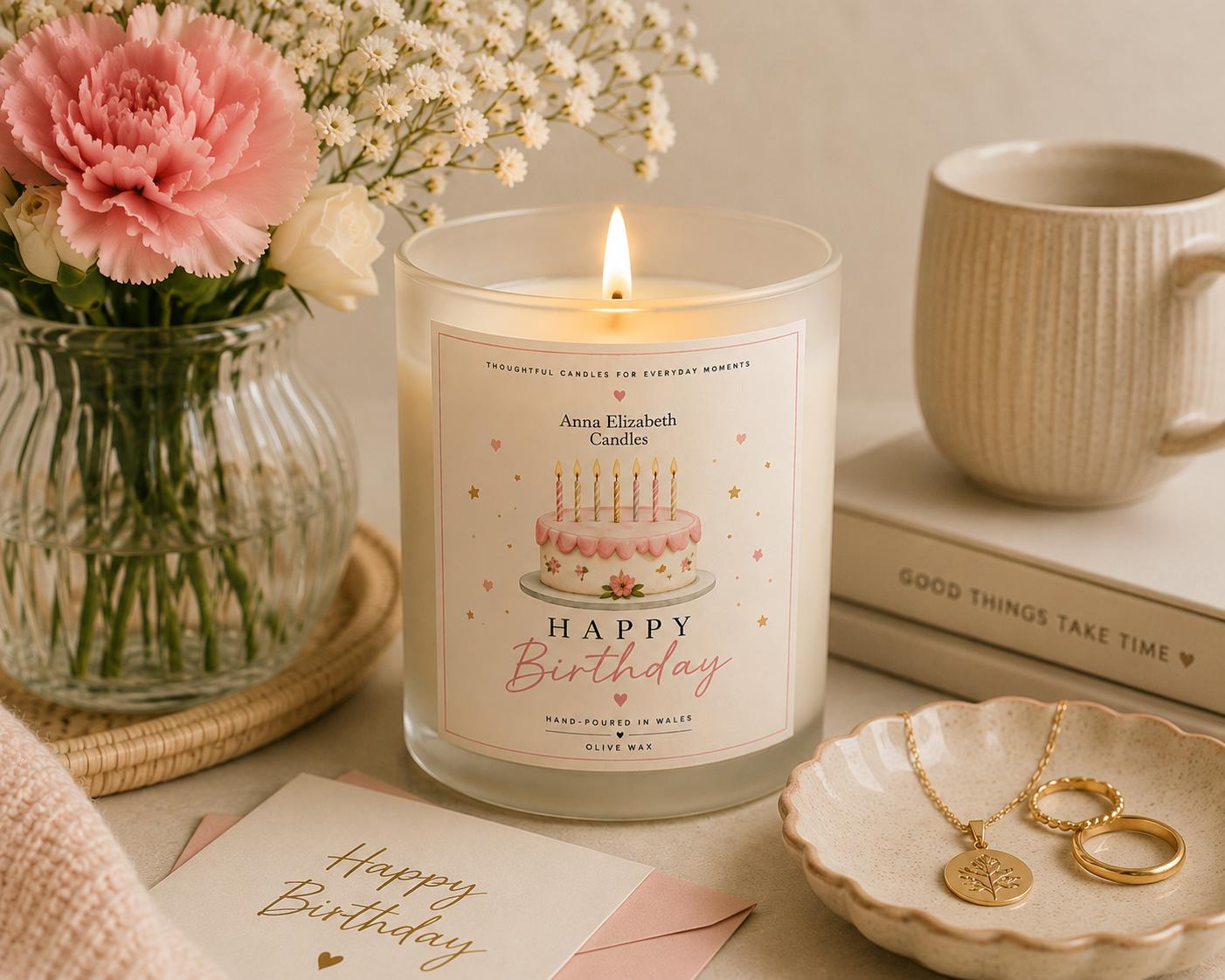 Birthday Gift for Her, Happy Birthday Candle, Birthday Cake Candle, Candle Gift for Her, Gift for Mum, Sister, Friend, Birthday Present
