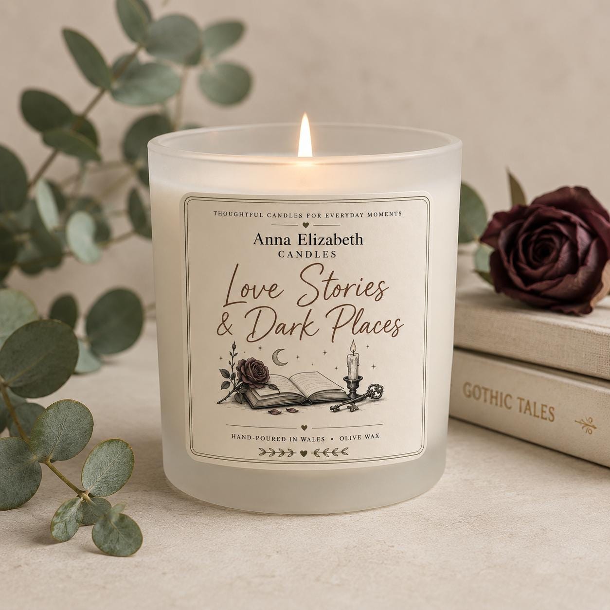 Gothic Romance Candle | Book Lover Gift | Love Stories & Dark Places | Gift for Readers | Bookish Candle | Dark Romance Gift