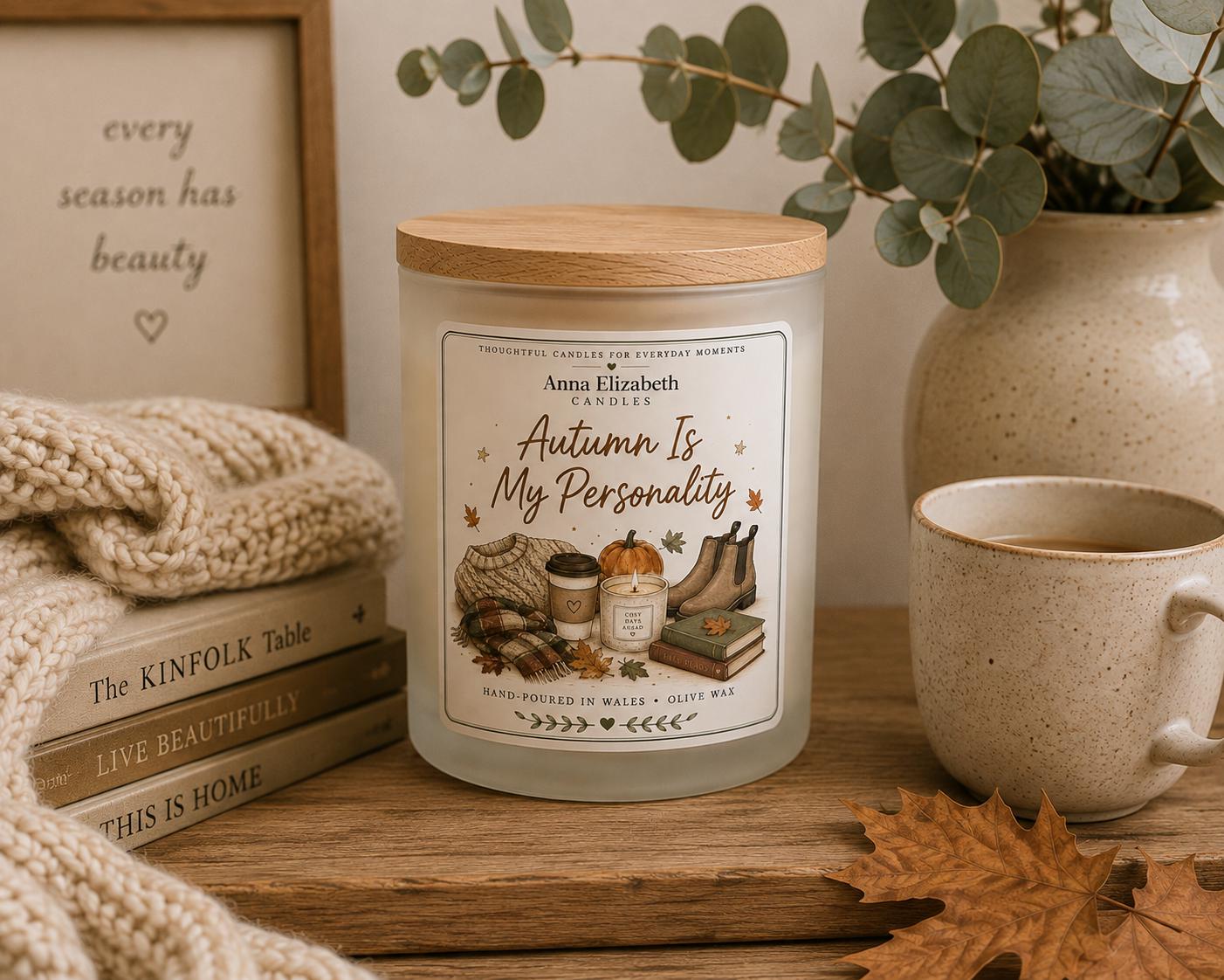 Autumn Is My Personality Candle, Autumn Candle, Autumn Lover Gift, Cosy Candle, Autumn Gift for Her, Pumpkin Season Gift, Cosy Home Gift