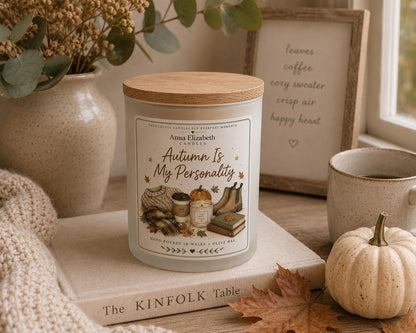 Autumn Is My Personality Candle, Autumn Candle, Autumn Lover Gift, Cosy Candle, Autumn Gift for Her, Pumpkin Season Gift, Cosy Home Gift