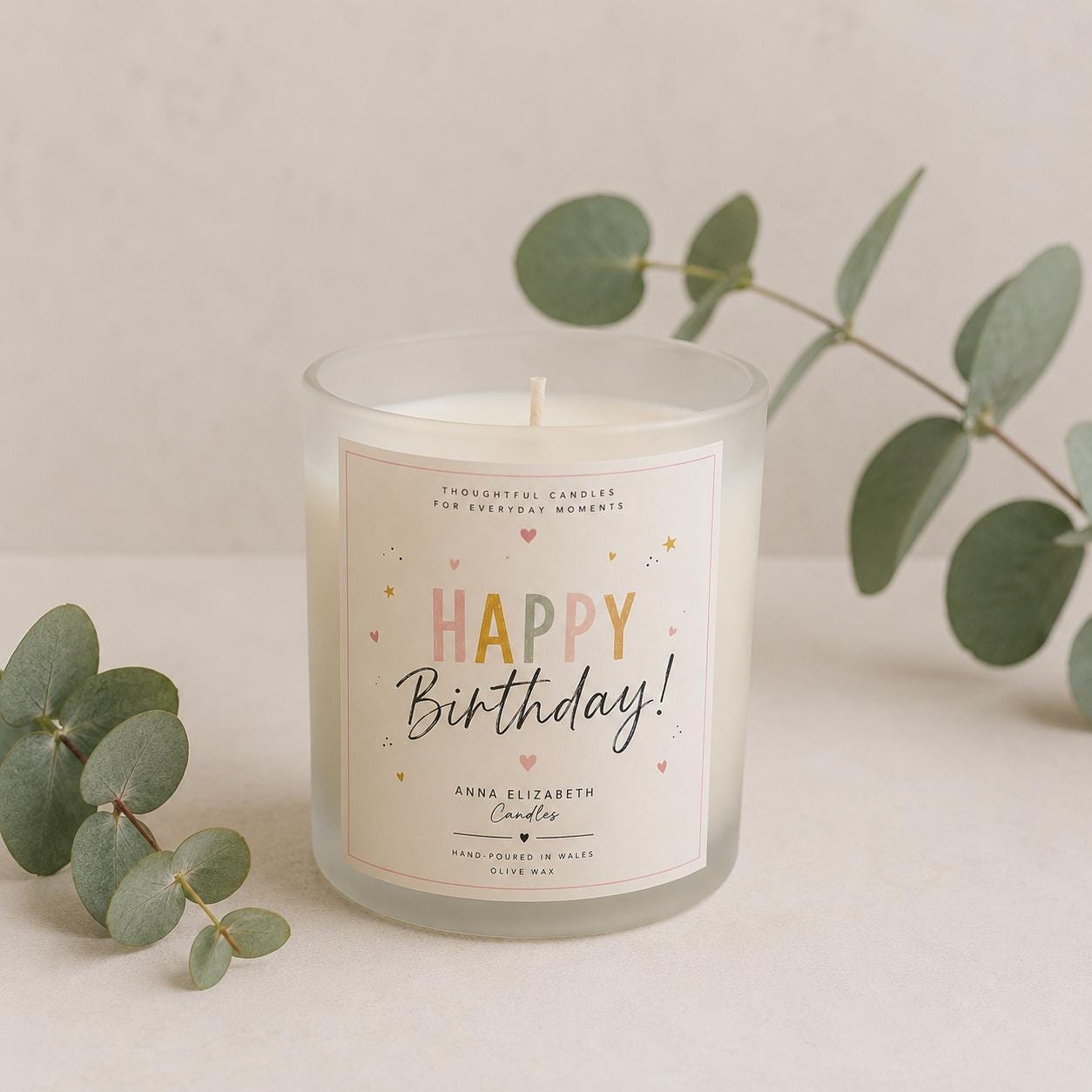 Birthday Gift for Her, Happy Birthday Candle, Cute Birthday Gift, Candle Gift for Her, Birthday Present for Mum, Sister, Friend