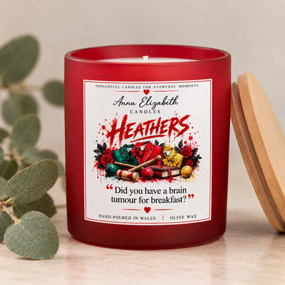Heathers Candle, Musical Theatre Candle, Heathers Musical Gift, Theatre Lover Gift, Red Candle, West End Gift, Personalised Candle