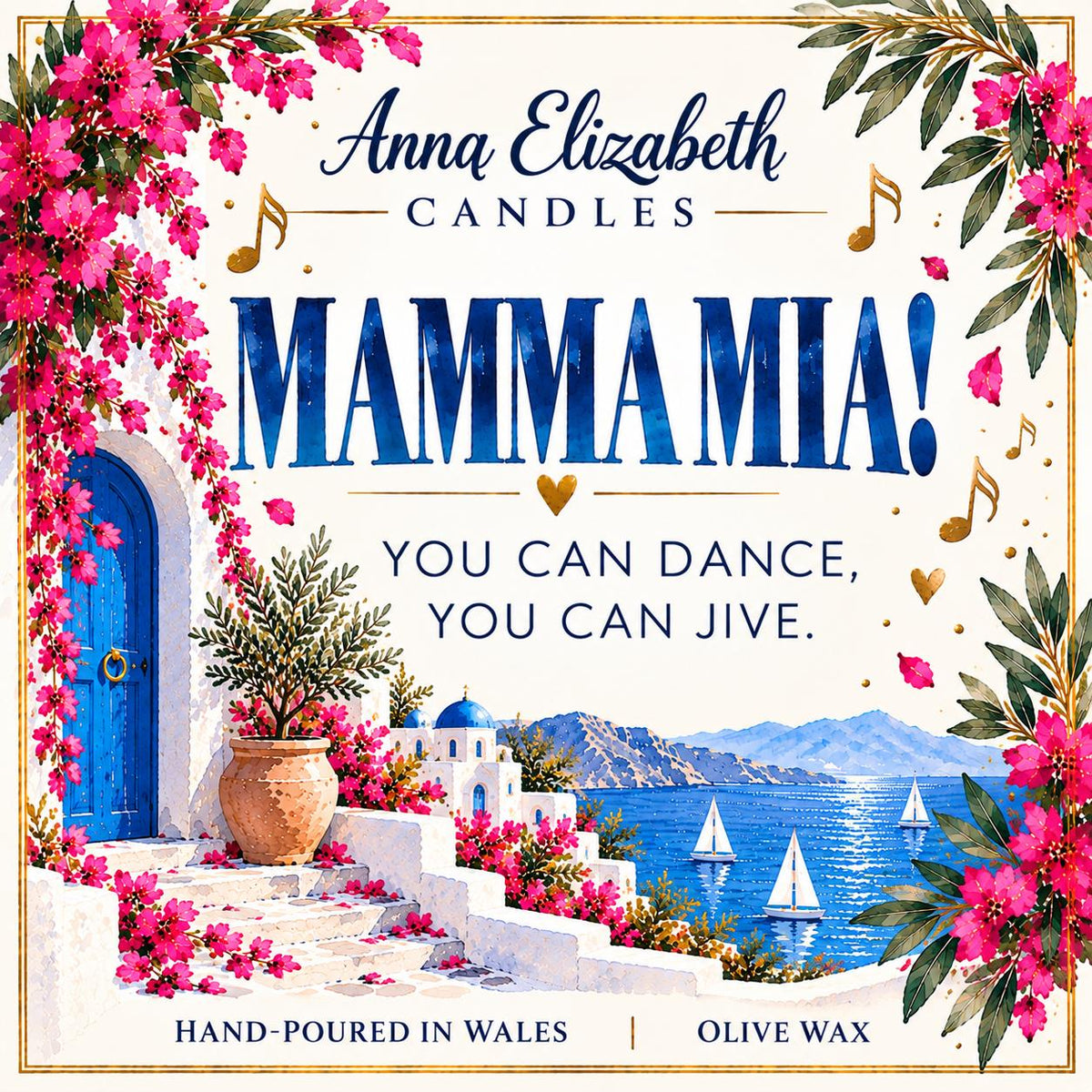 Mamma Mia Inspired Candle, Musical Theatre Gift, Mamma Mia Gift, ABBA Inspired Candle, Theatre Lover Gift, Musical Candle