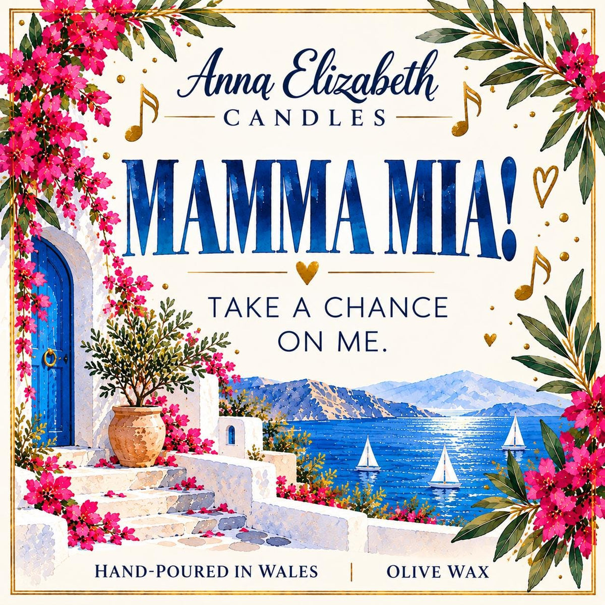 Mamma Mia Inspired Candle, Musical Theatre Gift, Mamma Mia Gift, ABBA Inspired Candle, Theatre Lover Gift, Musical Candle