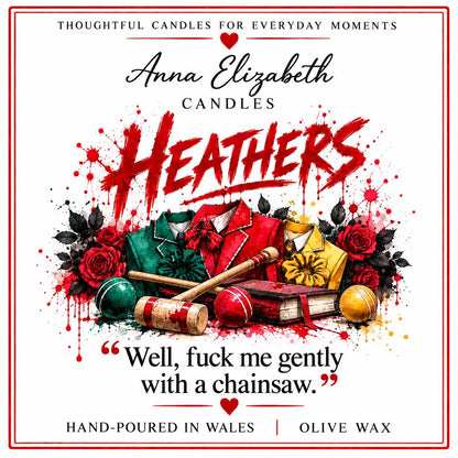 Heathers Candle, Musical Theatre Candle, Heathers Musical Gift, Theatre Lover Gift, Red Candle, West End Gift, Personalised Candle