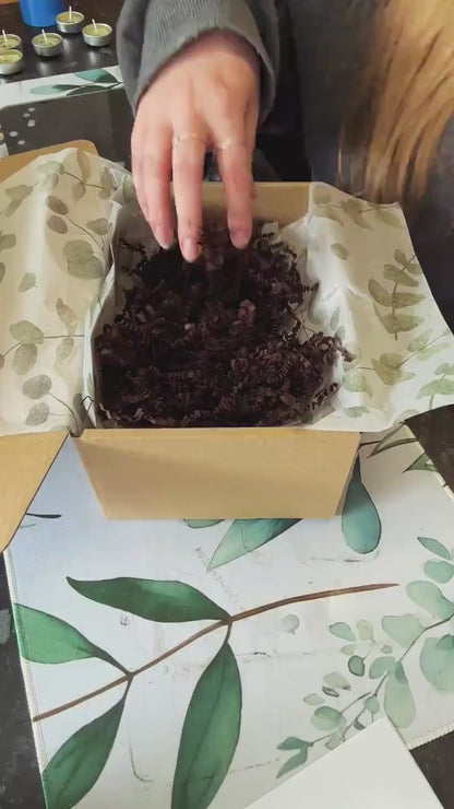 A Little Pot of Calm, Candle Gift Sets, Essential Oil Candles in Espresso and Coffee Cups, Olive Wax, Relaxing and Refillable Candles